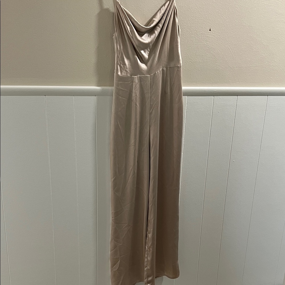 Lush Satin Gown in Soft Beige